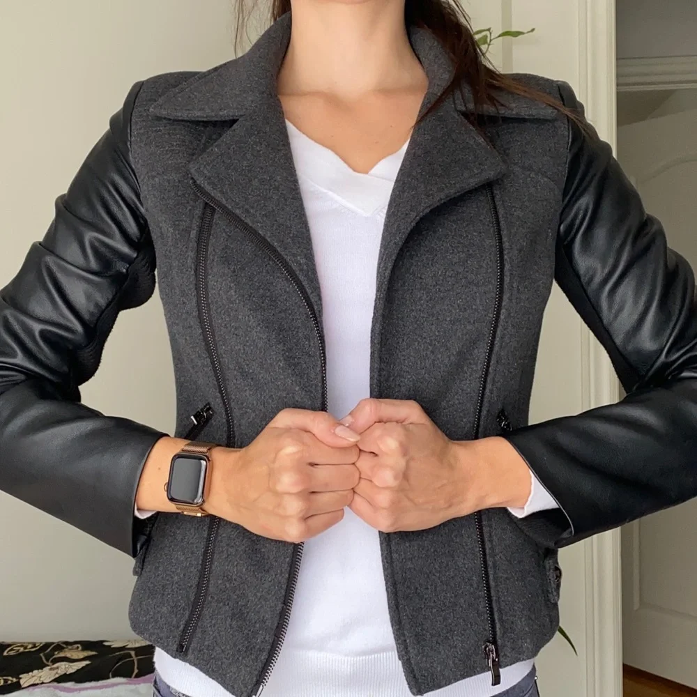 Lady Dutch high society biker style jacket faux leather - Picture 5 of 12